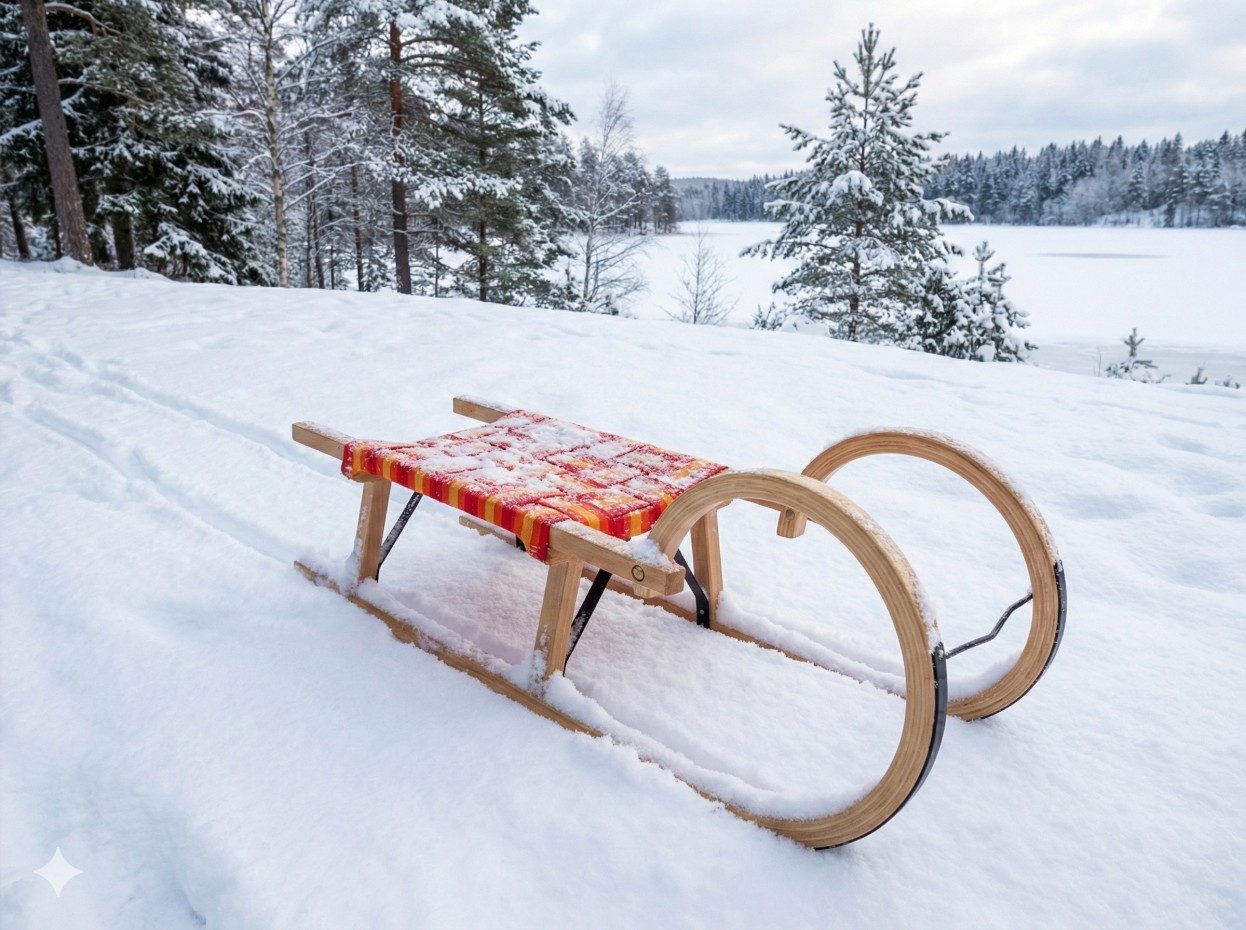 Houten slee / slede Alpen