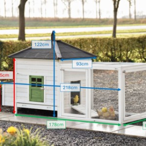 Dit zijn de afmetingen van Ambiance large met ren 218x93x122cm