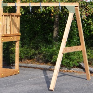 Aanbouw schommel Succes Hoog Dubbel muurschommel · douglashout · pastelgroen 270x270x247cm