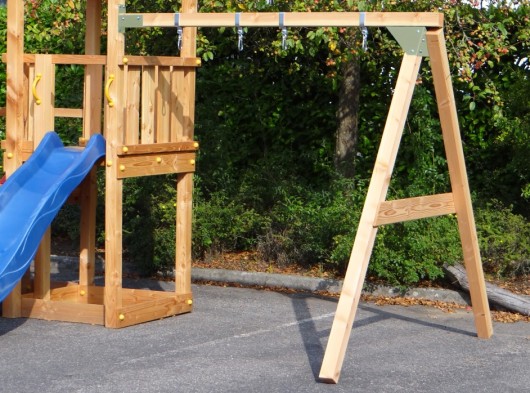 Aanbouw schommel Succes Hoog Dubbel muurschommel · douglashout · pastelgroen 270x270x247cm