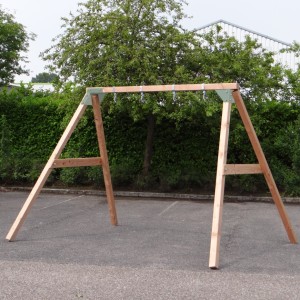 Schommel Subliem Hoog Dubbel Douglashout · pastelgroen 360x270x243cm