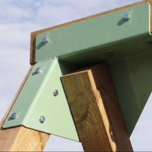 De schommel Succes heeft stevige stalen hoekstukken
