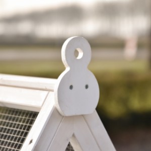 Kijk eens naar het mooie sierornament van kippenren Pip