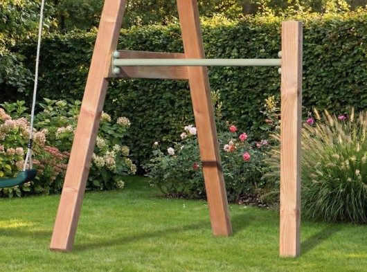 Aanbouw duikelrek Pastelgroen duikelstang 90cm 1 douglas houten paal 200cm