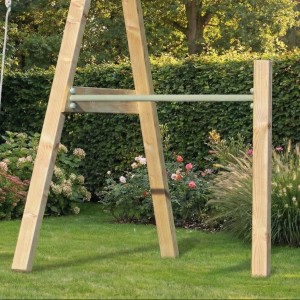 Aanbouw duikelrek Pastelgroen duikelstang 125cm 1 geïmpregneerd vurenhouten paal 200cm