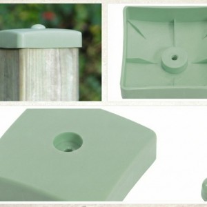Afdekkap pastelgroen voor duikelrek paal kunststof paalkap 9x9cm