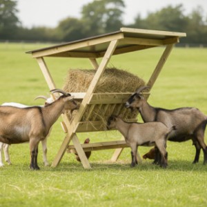 De hooiruif is geschikt voor weidedieren zoals geiten en schapen