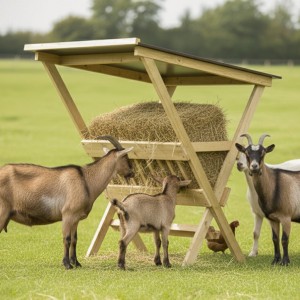 Vrijstaande hooiruif met dak 150x145x170cm