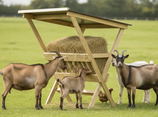 Vrijstaande hooiruif met dak 150x145x170cm