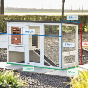 Verschillende afmetingen van het houten hok Noah