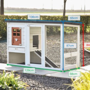 Verschillende afmetingen van het houten hok Noah