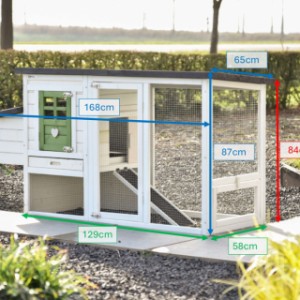 Verschillende afmetingen van het houten hok Noah