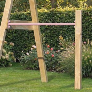 Aanbouw duikelrek Pastelroze duikelstang 125cm 1 geïmpregneerd vurenhouten paal 200cm