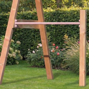 Aanbouw duikelrek Pastelroze duikelstang 125cm 1 douglas houten paal 200cm