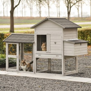 Prestige Medium Light-grey met ren en nestkast 229x90x150cm