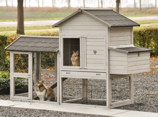 Prestige Medium Light-grey met ren en nestkast 229x90x150cm