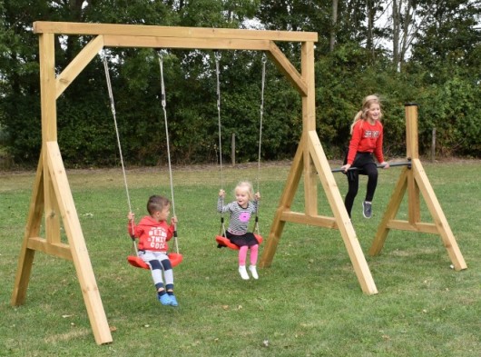 Schommel Smart Dubbel met enkel duikelrek, afm. 384x168x232cm