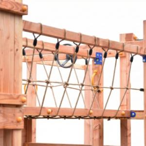 Speeltoestel Prairie + glijbanen, speelbrug & keuken Blue Rabbit · Douglashout op maat gezaagd hout