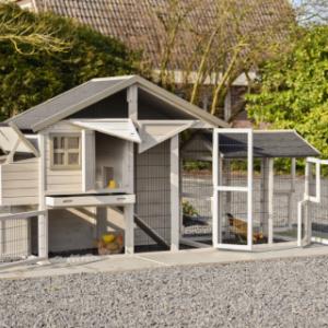 Kippenhok Holiday Medium met legnest en Extra Uitloopren | met veel deuren