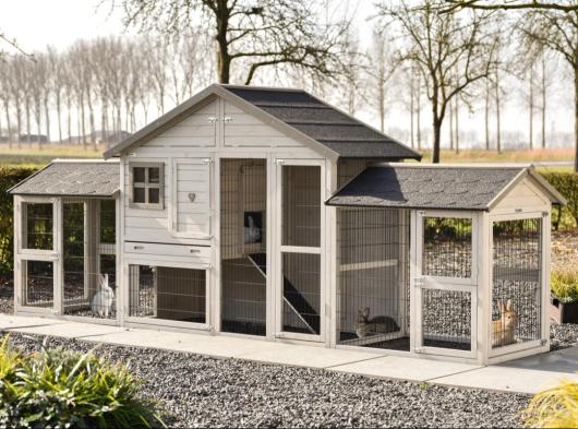 Konijnenhok Holiday Medium Dubbel 374x88x151cm