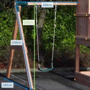 Verschillende afmetingen van de aanbouwschommel Succes