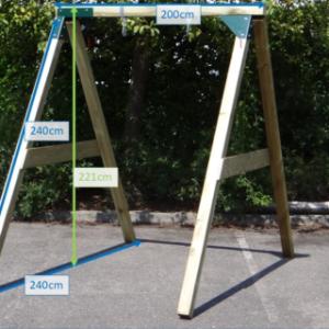 De compacte afmetingen van Schommel Succes, speciaal voor de kleine tuin