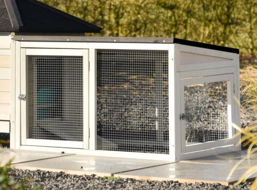 Aanbouwren Ambiance Small overdekte ren met dakleer 98x65x61cm