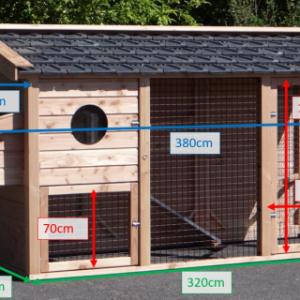 Verschillende afmetingen van het luxe kippenhok Supreme