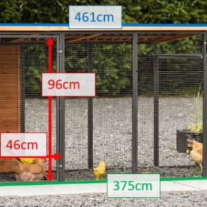 Verschillende afmetingen van het kippenhok Judy