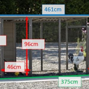 Enkele afmetingen van het kippenhok Judy