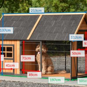 Diverse afmetingen van het hondenhok Danielle