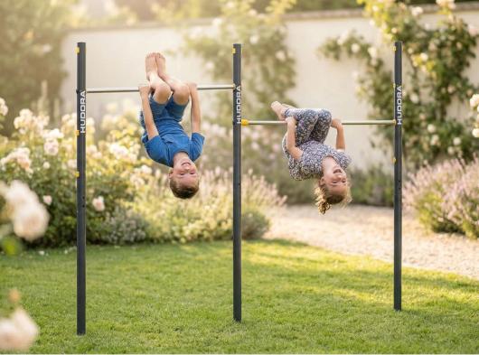 Dubbel stalen duikelrek Hudora Pro grijs