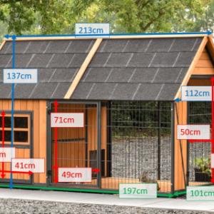 Diverse afmetingen van het konijnenhok Danielle