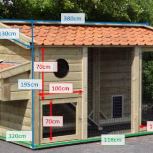 Verschillende afmetingen van het kippenhok Supreme+