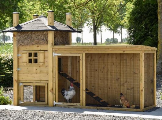 Kippenhok hooiberg Rosa met aanbouwren  272x114x182cm