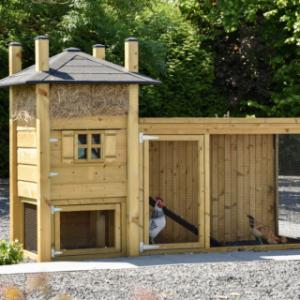 Kippenhok hooiberg Rosa met aanbouwren