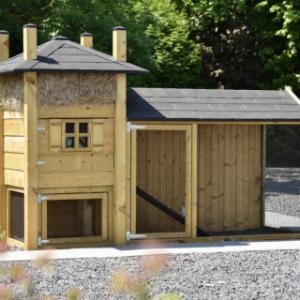 Konijnenhok hooiberg Rosa met aanbouwren