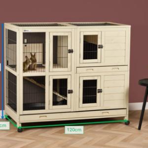 Dit zijn de afmetingen van konijnenhok Bobby