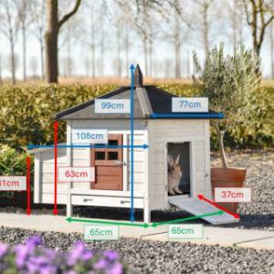Verschillende afmetingen van het konijnenhok Ambiance Small