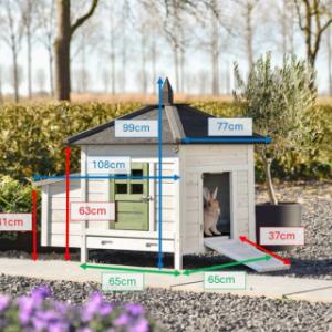 Verschillende afmetingen van het konijnenhok Ambiance Small