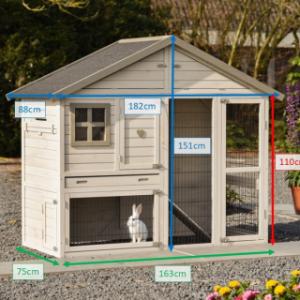 Diverse afmetingen van het konijnenhok Holiday Medium