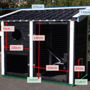 Verschillende afmetingen van het kippenhok Supreme+