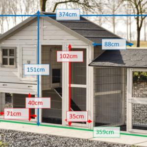 Verschillende afmetingen van het konijnenhok Holiday Medium