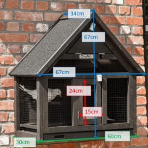 Verschillende afmetingen van de volière Matty