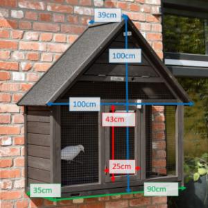 Verschillende afmetingen van de volière Matty Large