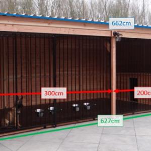 Verschillende afmetingen van de grote hondenkennel FORZ