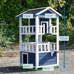 Verschillende afmetingen van het kattenhuis Kitty