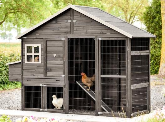 Kippenhok Holiday Large Black met legnest 267x96x195cm