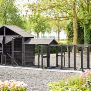 Met zijn vele deuren is kippenhok Holiday Large bijzonder gebruiksvriendelijk