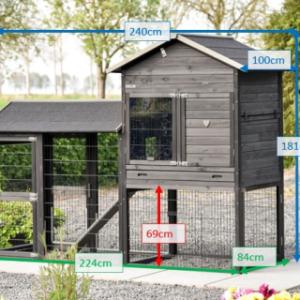 Verschillende afmetingen van het konijnenhok Prestige Large